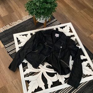 Black Candies brand faux leather jacket. Size medium.